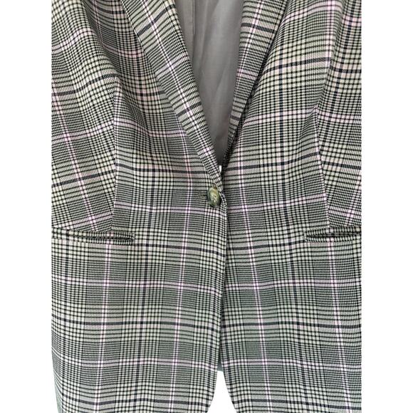 Lascana Pink Plaid Preppy Academia Work Career Single Breasted Blazer Size 14 - Picture 6 of 12